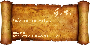 Güns Angelus névjegykártya